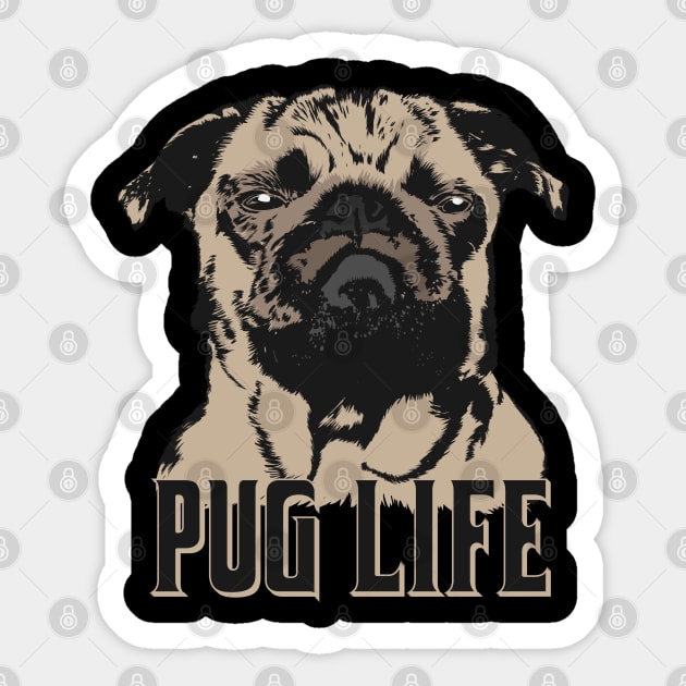 Pug dog - Pug life Sticker by Nartissima